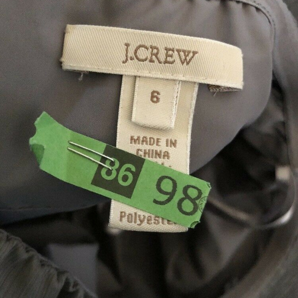 J Crew Gray Silk Pleated Strapless Dress Size 6 - Picture 4 of 4